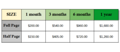 FarsiFar Magazine Advertising Rates